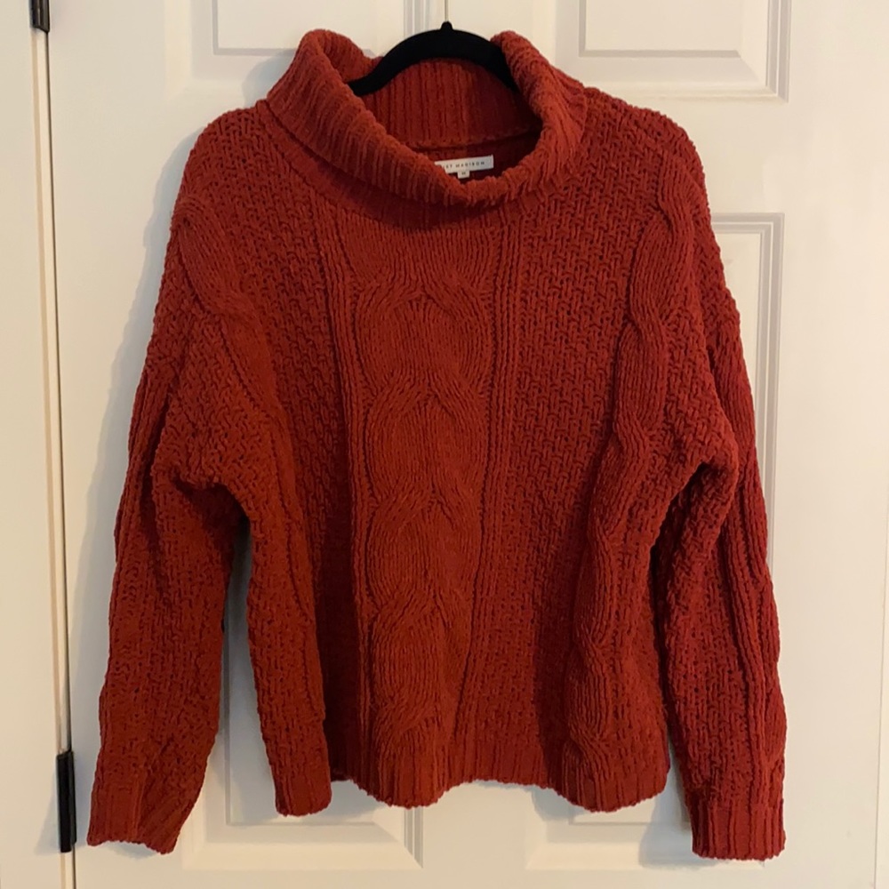 Loose knit turtleneck